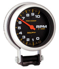 Autometer Pro-Comp Tachometer Part 5610, 10,000 RPM, 3-3/4 Inch Diameter, Electric Analog Gauge with Black Face and Pedestal Mount