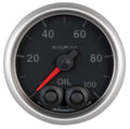 Autometer 5652 Elite Series 2-1/16 Inch Oil Pressure Gauge 0-100 psi Electric Analog with Peak and Warn Features