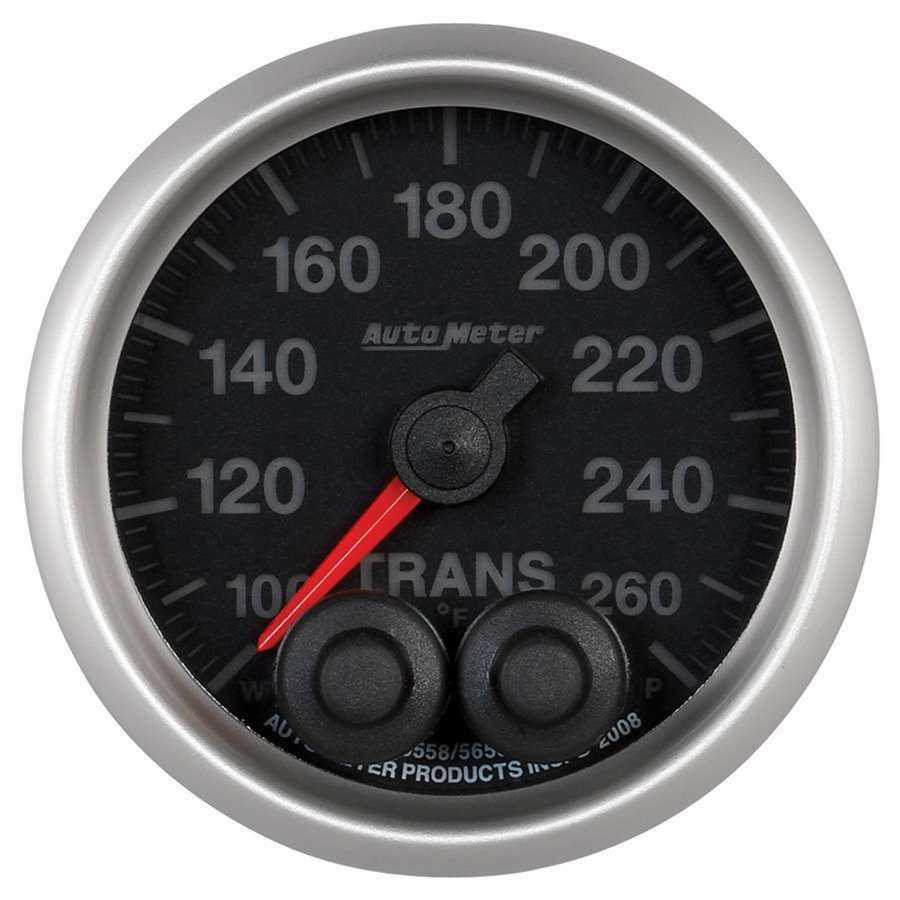 Autometer 5658 Transmission Temperature Gauge, 100-260°F, 2-1/16 Inch Diameter, Black Face, Analog Full Sweep
