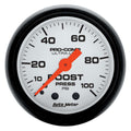 Autometer 5706 Phantom Boost Gauge, 0-100 psi, Mechanical, Analog, 2-1/16 Inch White Face