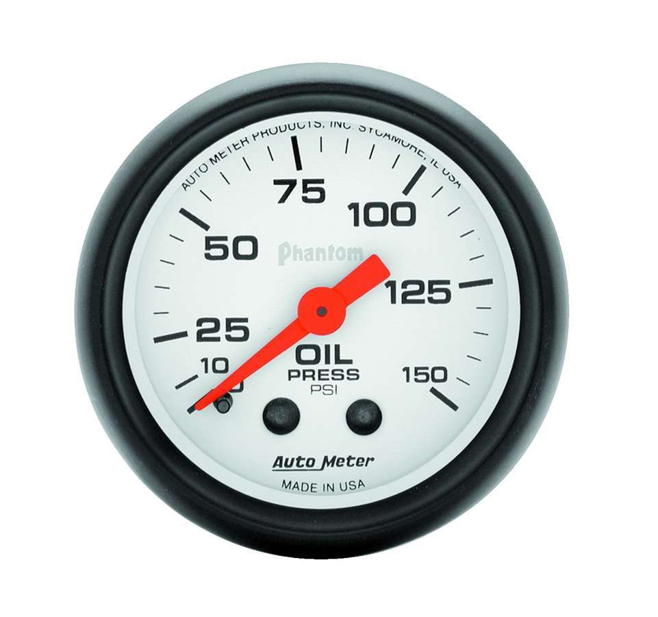 Autometer 5723 Phantom 2-1/16 Inch Oil Pressure Gauge 0-150 psi Mechanical Analog