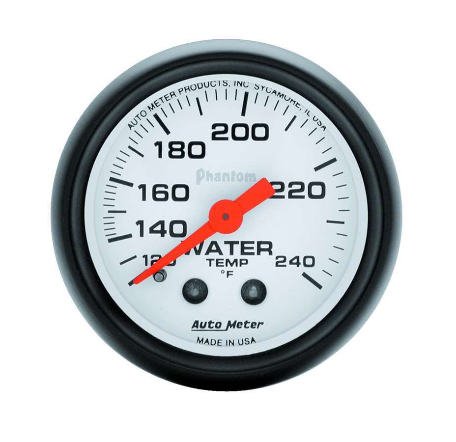 Autometer Phantom Water Temperature Gauge 120-240°F 2-1/16 Inch Analog Full Sweep White Face