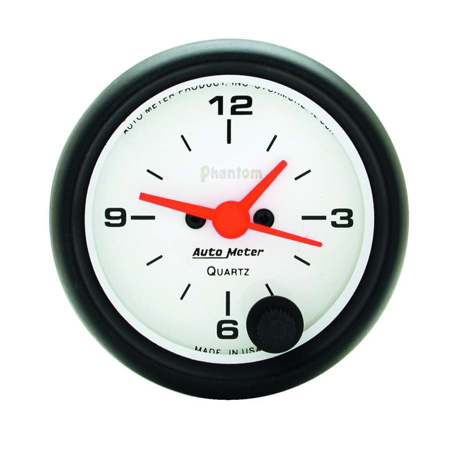 Autometer 5785 2-1/16 Inch Phantom Electric Analog Clock with White Face