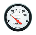 Autometer Phantom 2 1/16 Inch Volt Meter 8-18V Analog Short Sweep White Face