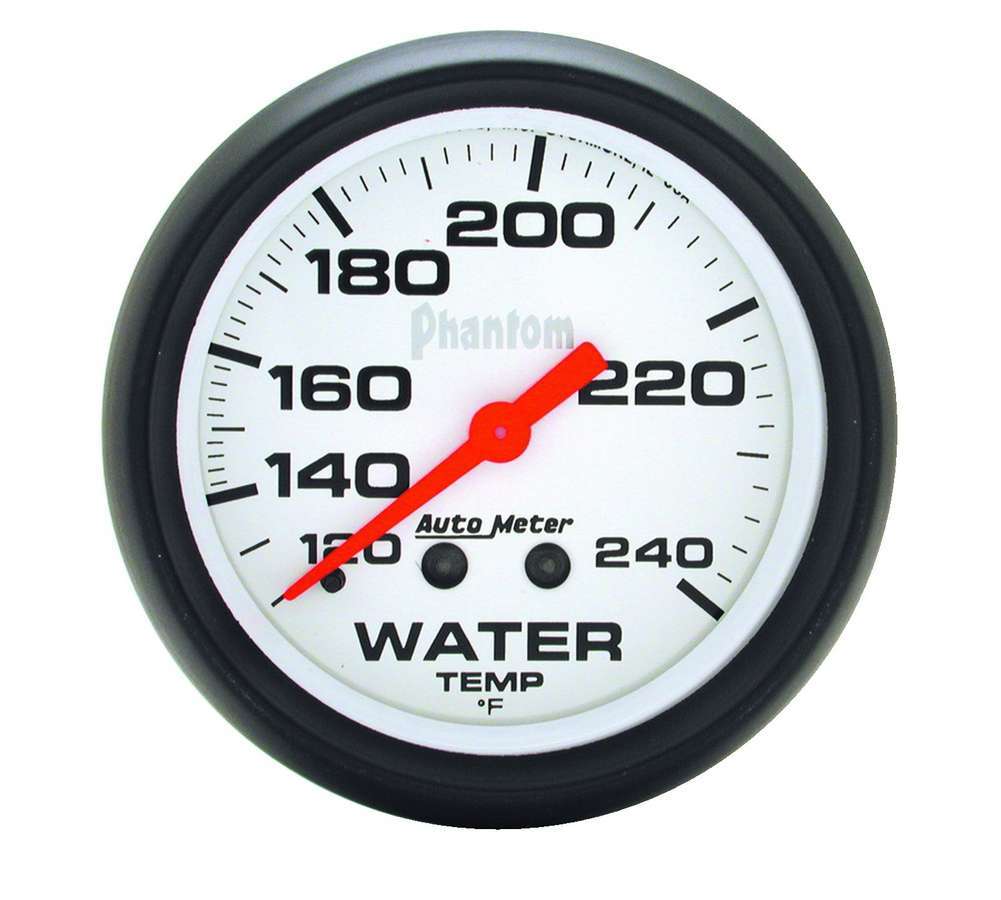 Autometer 5832 Phantom Water Temperature Gauge 120-240°F Mechanical Analog 2-5/8 Inch White Face
