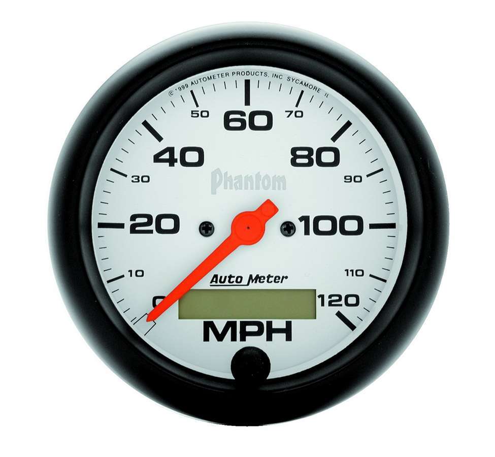 Autometer 5887 Phantom 3-3/8 Inch Speedometer with 120 MPH Range and White Face