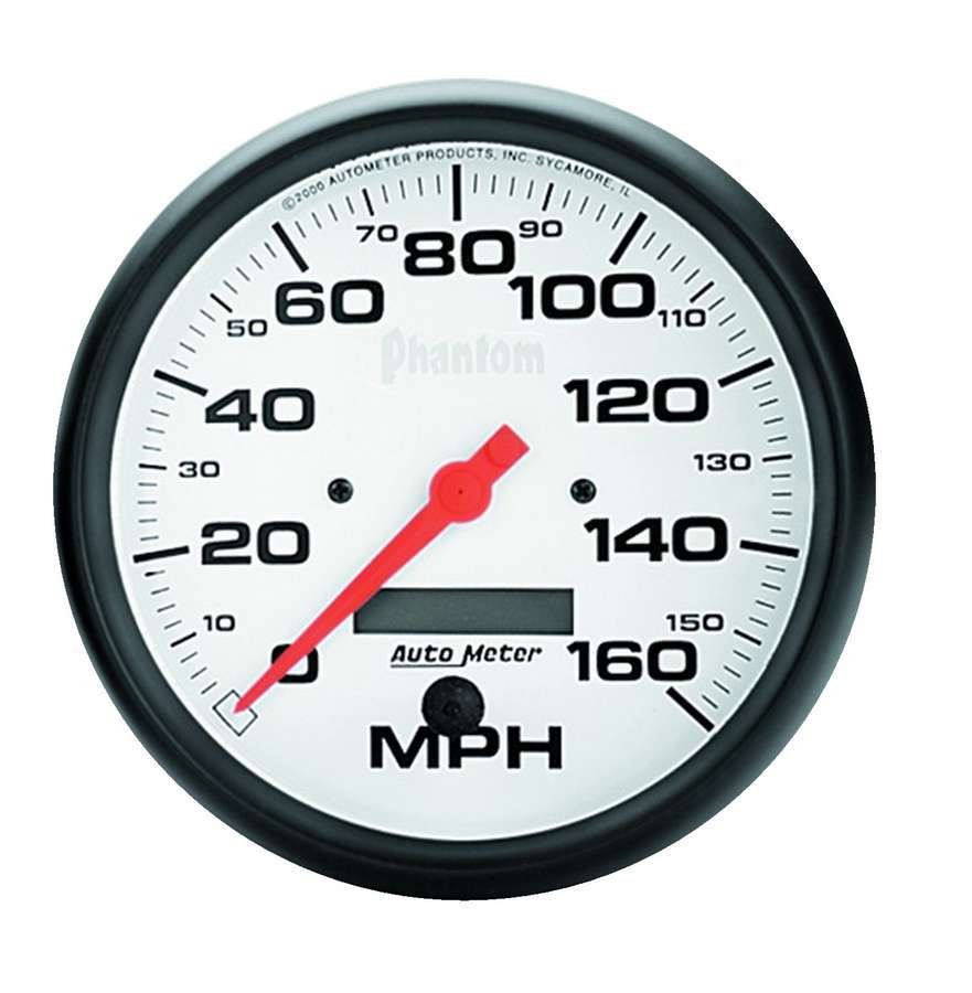 Autometer 5889 Phantom 5-Inch Speedometer with 160 MPH Range and White Face