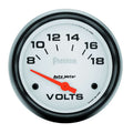 Autometer 5891 Phantom 2-5/8 Inch Volt Meter 8-18V Analog Short Sweep White Face