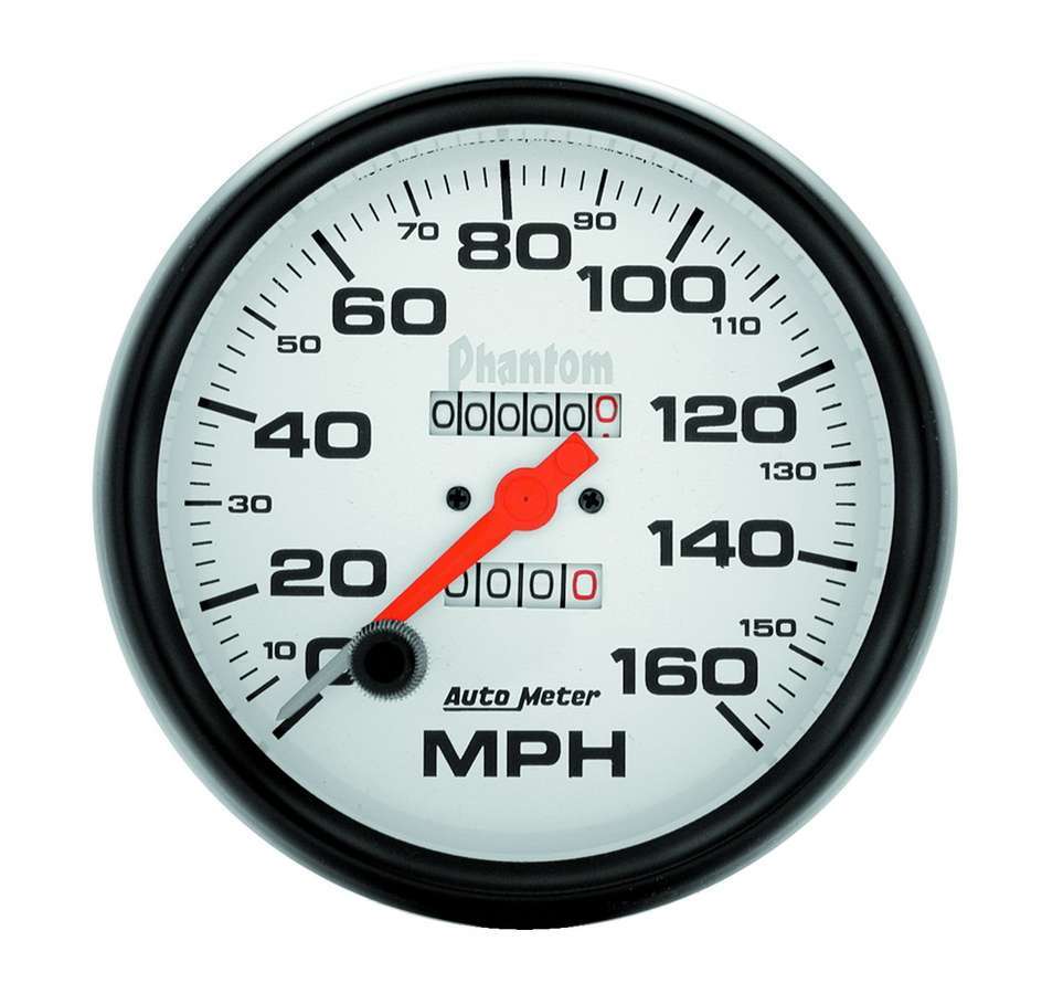 Autometer 5895 5-Inch Phantom Speedometer 160 MPH Mechanical Analog White Face