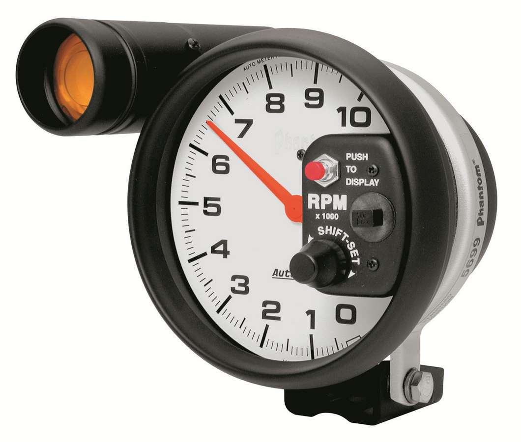 Autometer 5899 5-Inch Phantom Shift-Lite Tachometer with 10,000 RPM Range