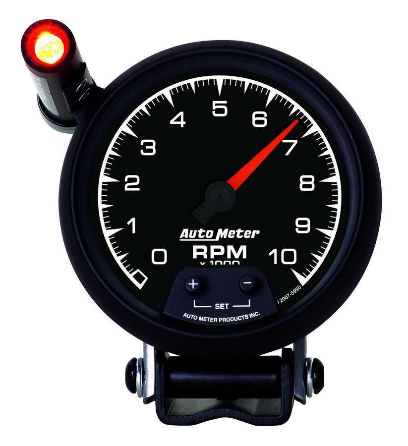 Autometer 5990 3-3/8 Inch Electric Analog Tachometer with Shift Light and 10,000 RPM Range