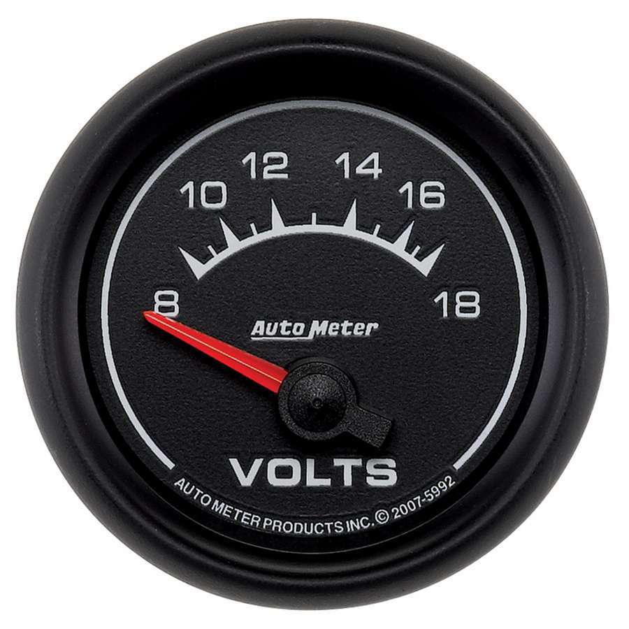Autometer 5992 2-1/16 Inch ES Analog Voltmeter Gauge for 8-18 Volt Systems