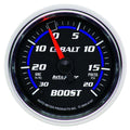 Autometer 6107 Cobalt Boost and Vacuum Gauge, 2-1/16 Inch Dial, Mechanical, Analog, Black Face, 30 in HG / 20 psi