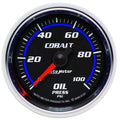 Autometer 6121 Cobalt Oil Pressure Gauge 0-100 psi, 2-1/16 inch Mechanical Analog Black Face