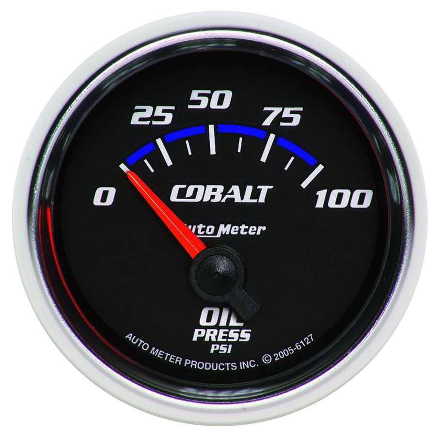 Autometer 6127 Cobalt Series Oil Pressure Gauge 0-100 psi, 2-1/16-Inch Diameter, Electric Analog Display