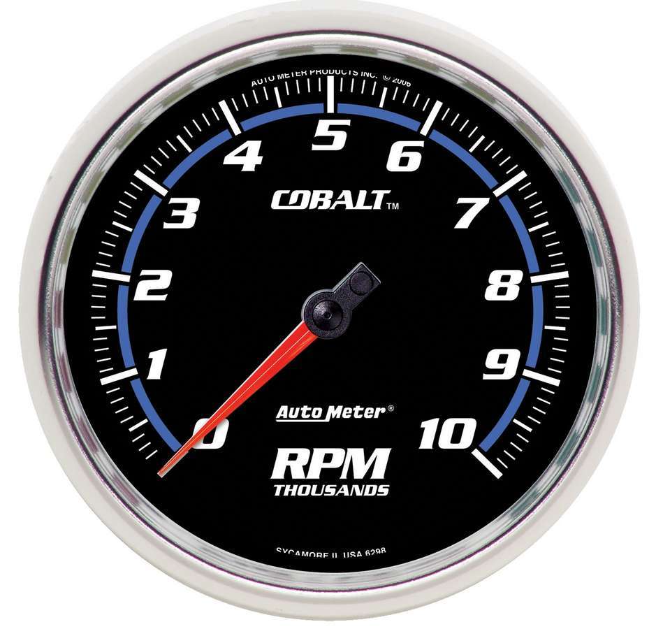 Autometer 6298 5-Inch Cobalt Electric Analog Tachometer with 10,000 RPM Range