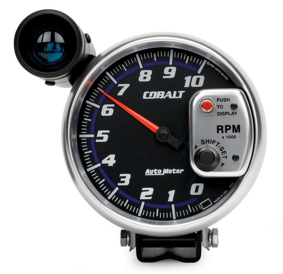 Autometer 6299 5-Inch Cobalt Electric Analog Tachometer with Shift Light, 10,000 RPM