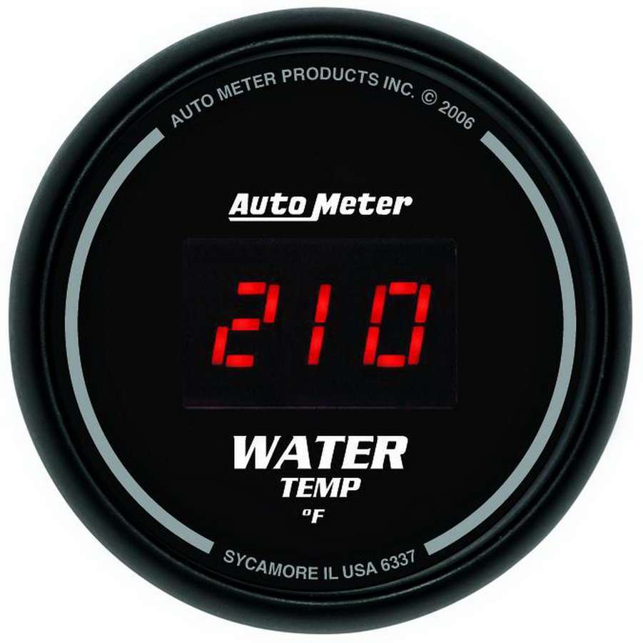 Autometer 6337 Digital Water Temperature Gauge 0-300°F Black Face