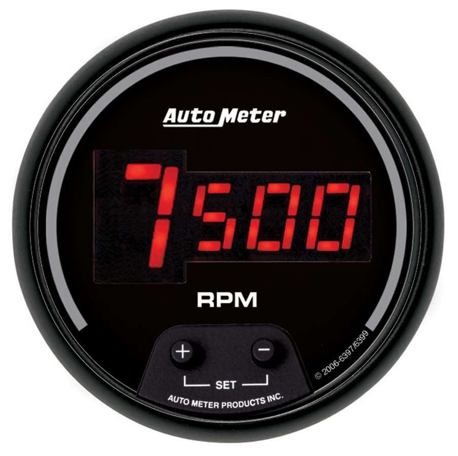 Autometer 6397 Sport-Comp 10,000 RPM Electric Digital Tachometer with 3-3/8 Inch Black Face