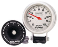 Autometer Ultra Lite 6604 10,000 RPM Electric Analog Tachometer with Silver Face and Pedestal Mount