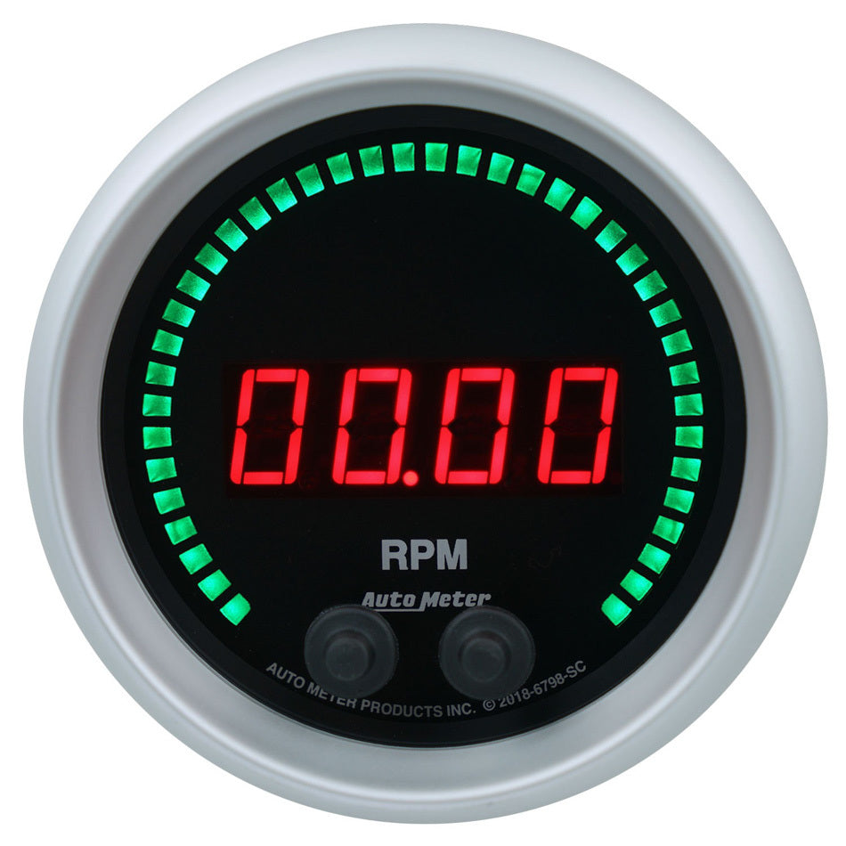 Autometer 6798-SC Sport-Comp Elite Digital Tachometer 0-16,000 RPM, 3-3/8 Inch Black Face