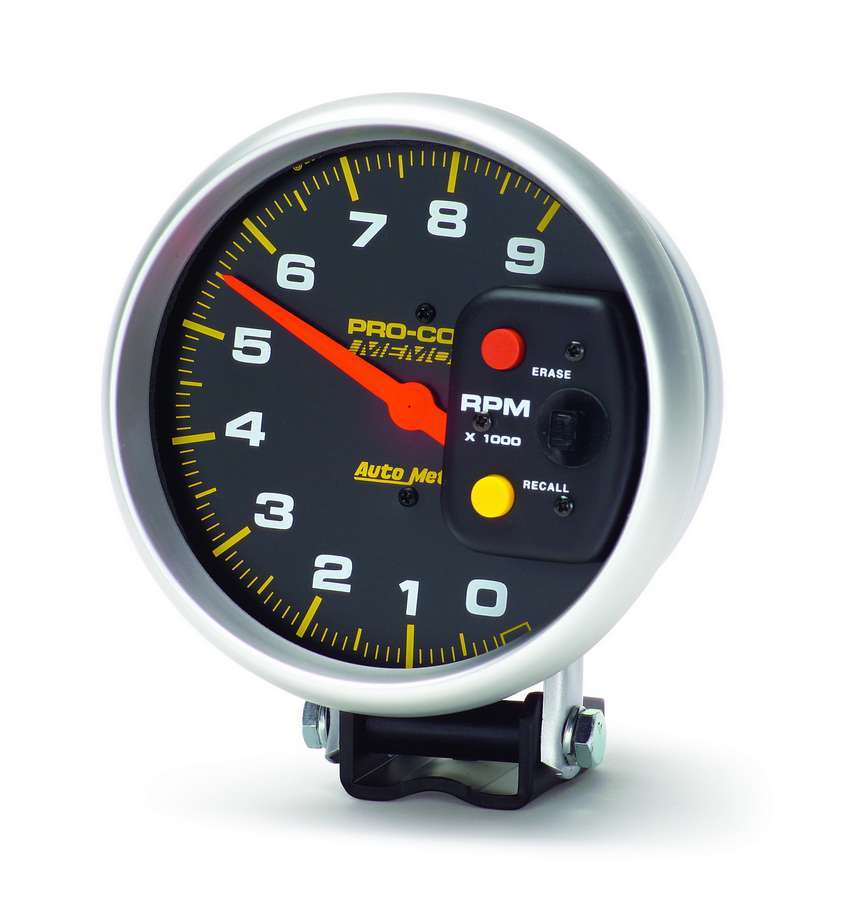 Autometer 6809 5-Inch Pro-Comp Monster Tachometer with 9000 RPM, Electric Analog, Black Face, Pedestal Mount