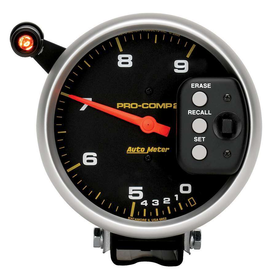 Autometer 6852 5-Inch Pro-Comp Dual Range Tachometer with Shift Light and Memory
