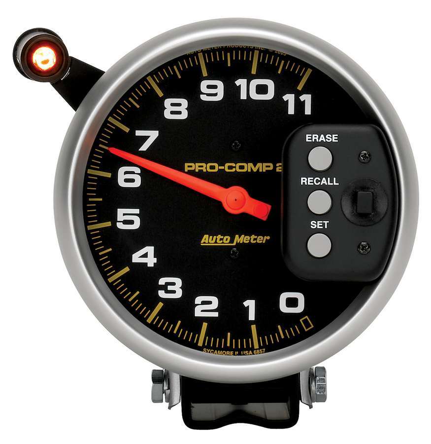 Autometer 6857 Pro-Comp 5-Inch Electric Tachometer with Shift Light and Memory