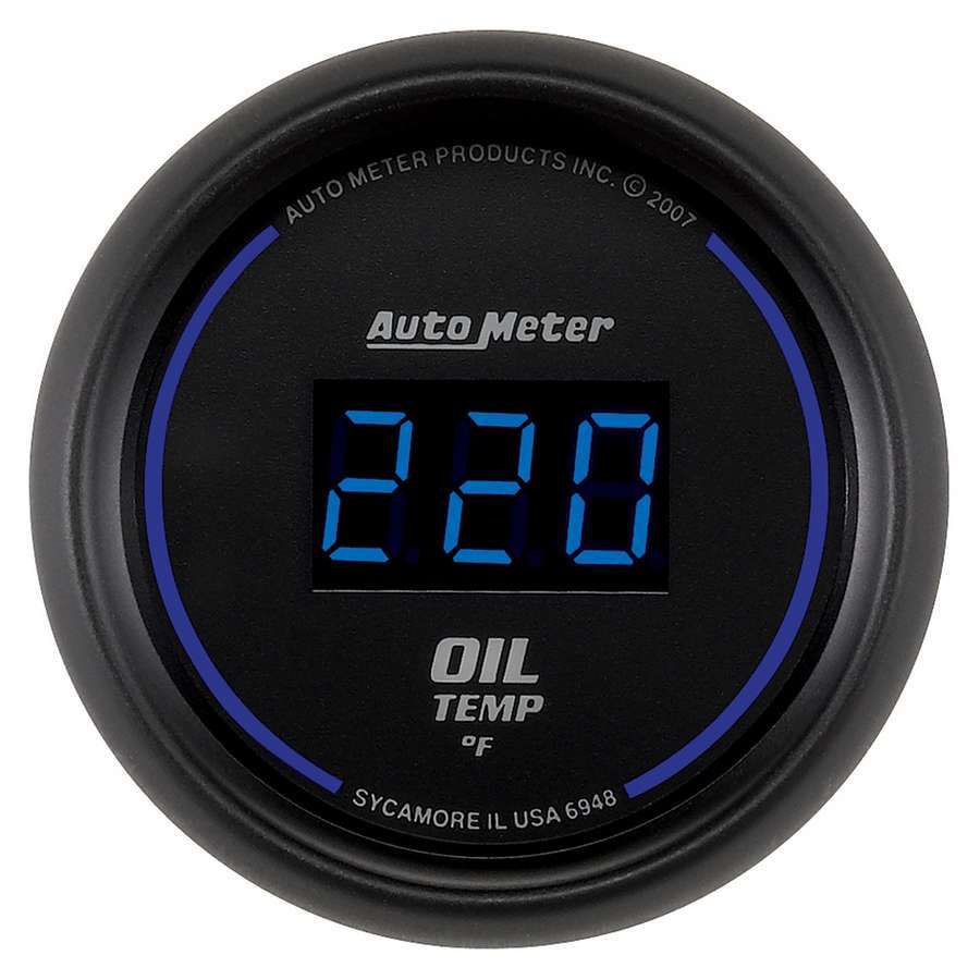 Autometer 6948 Cobalt Oil Temperature Gauge 2-1/16 Inch Digital Blue LED 0-340°F