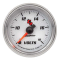 Autometer 7191 C2/S Voltmeter Gauge, 8-18 Volts, 2-1/16 Inch Diameter, Analog Full Sweep, White Face