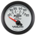 Autometer Phantom II 2-1/16 Inch Volt Meter 8-18V Analog Short Sweep White Face