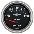 Autometer S/C II Water Temperature Gauge 2-5/8 Inch Full Sweep Electric Black Face 100-250°F