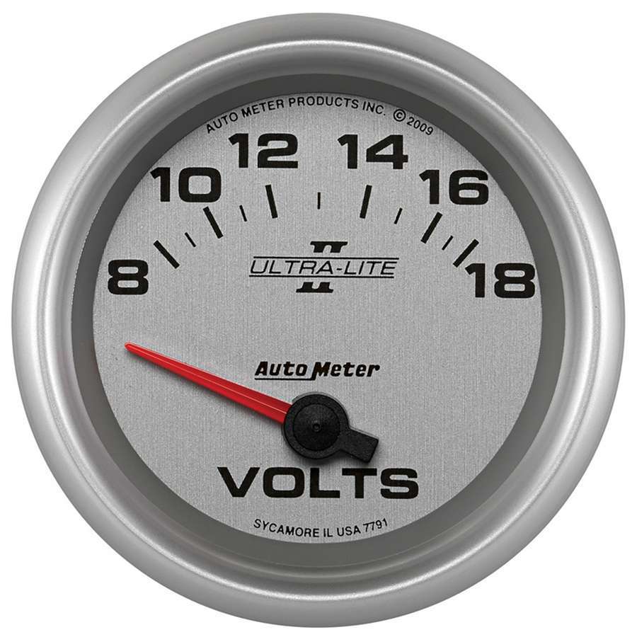 Autometer 7791 Ultra-Lite II 2-5/8 Inch Analog Volt Meter 8-18V