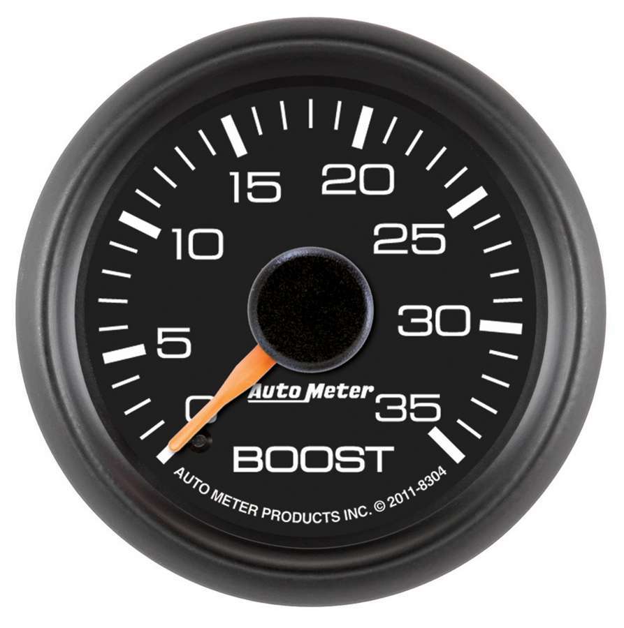 Autometer 8304 Boost Pressure Gauge for GM Diesel Trucks, 0-35 PSI Mechanical Analog, 2-1/16 Inch Black Face