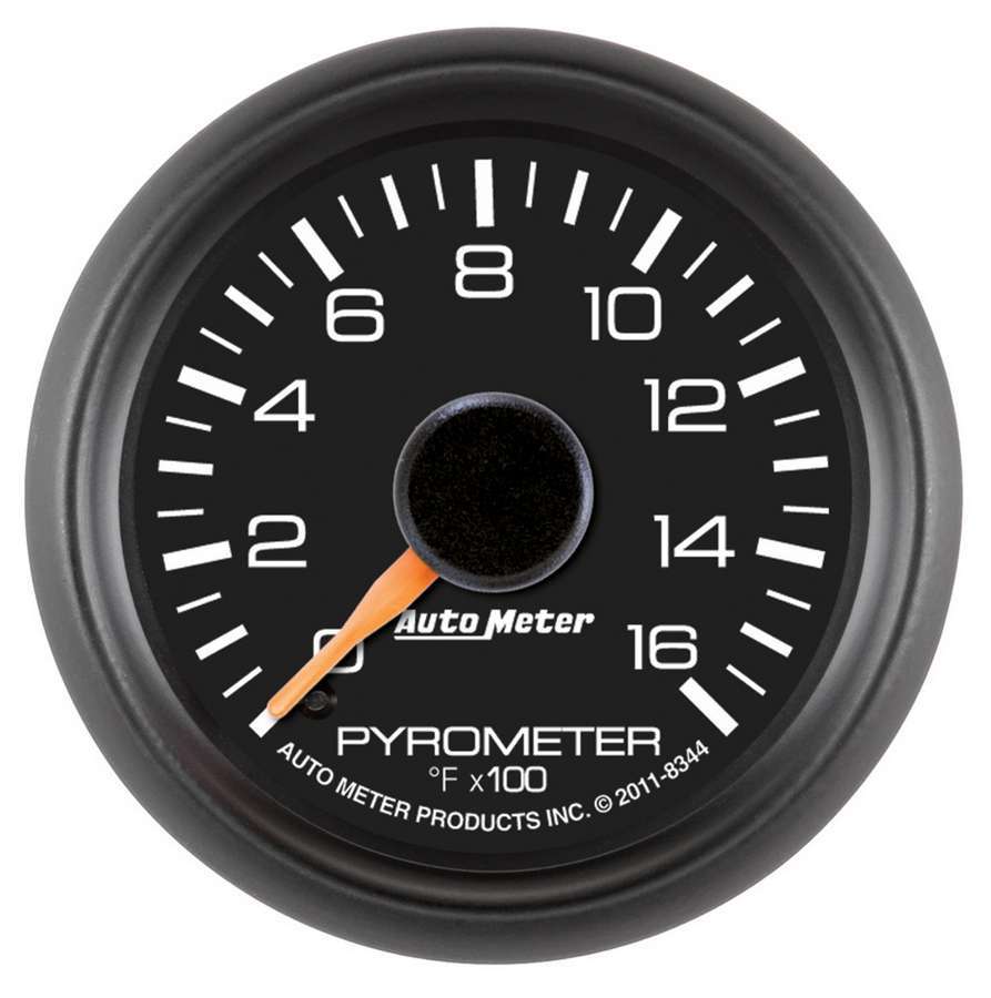 Autometer 8344 EGT Gauge for GM Diesel Trucks, 0-1600°F, Analog Full Sweep, 2-1/16 Inch Diameter, Black Face