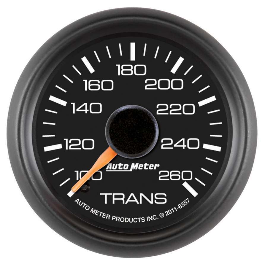 Autometer 8357 Transmission Temperature Gauge for GM Diesel Trucks, 100-260°F, Analog, Black Face, Full Sweep, 2-1/16 Inch Diameter