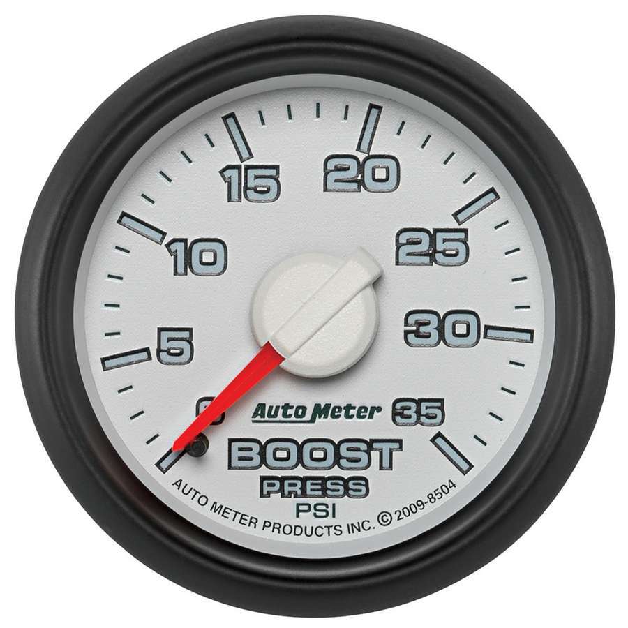 Autometer 8504 2-1/16 Inch Dodge Factory Match Boost Gauge 0-35 psi Mechanical Analog White Face