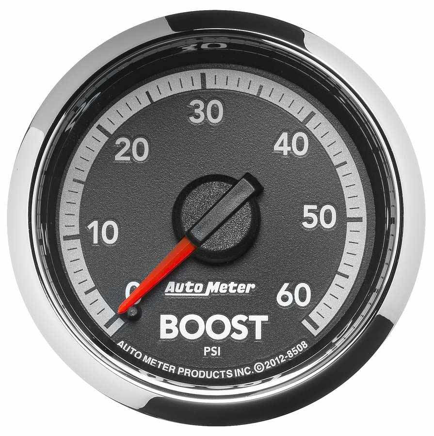 Autometer 8508 Boost Gauge for Dodge Diesel 0-60 psi Mechanical Analog 2-1/16 Inch Black Face