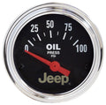 Autometer 880240 Jeep Series 2-1/16 Inch Oil Pressure Gauge with Black Face and Jeep Logo
