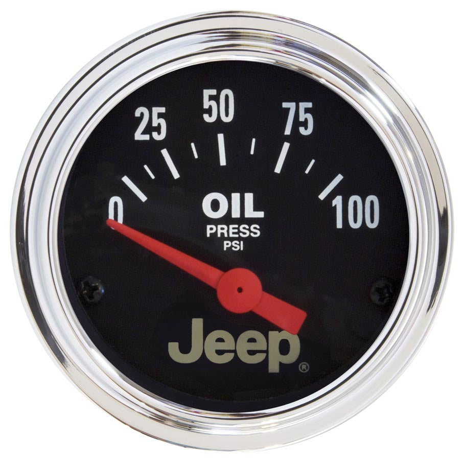 Autometer 880240 Jeep Series 2-1/16 Inch Oil Pressure Gauge with Black Face and Jeep Logo