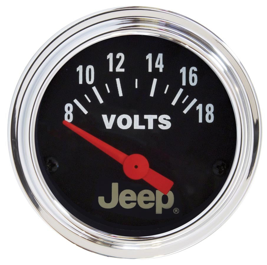 Autometer 880242 Jeep Series 2-1/16 Inch Voltmeter Gauge with Black Face and Jeep Logo