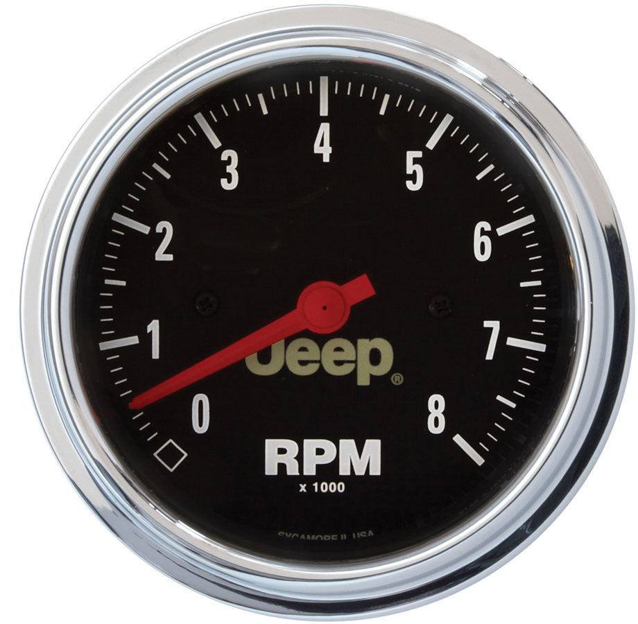 Autometer 880246 Jeep Series 3-3/8 Inch 8000 RPM Electric Analog Tachometer with Jeep Logo