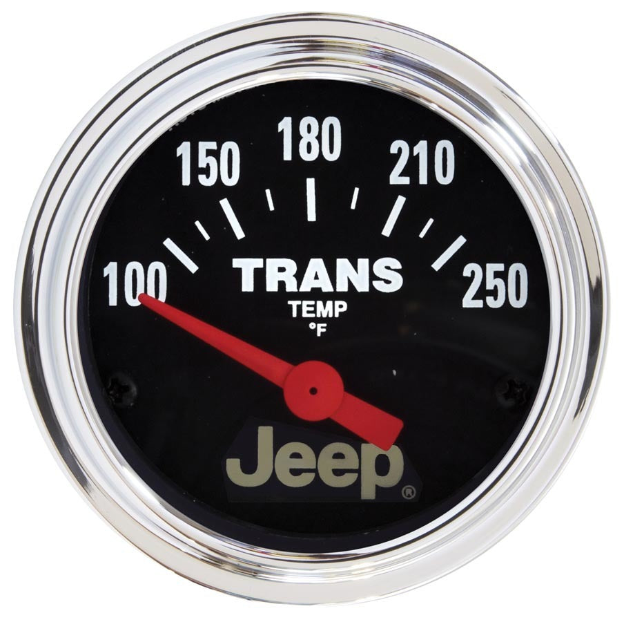 Autometer 880260 Jeep Series Transmission Temperature Gauge, 100-250°F, Analog, Short Sweep, 2-1/16 Inch Diameter, Black Face with Jeep Logo
