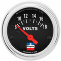 Autometer 880788 Mopar Logo Series 2-1/16 Inch Volt Meter Gauge, 8-18V, Analog Short Sweep, Black Face