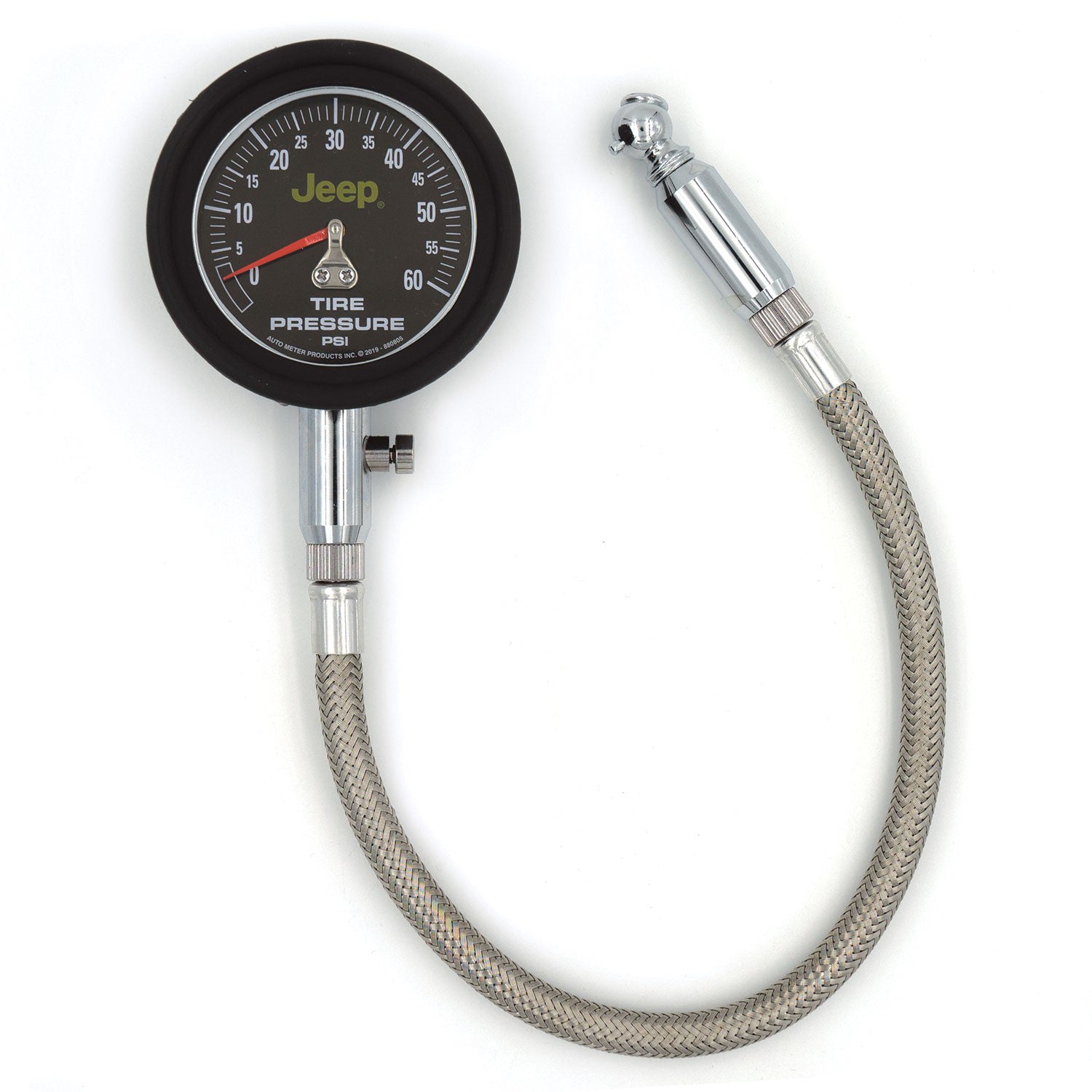 Autometer Tire Pressure Gauge 880805 with Jeep Logo, 0-60 psi, Analog, 2-1/4 Inch Diameter
