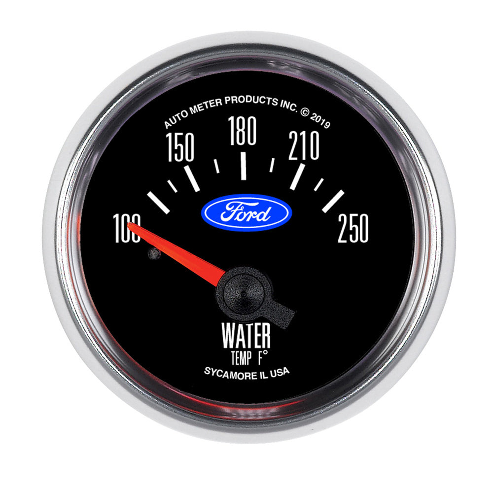 Autometer 880822 Water Temperature Gauge 2-1/16 Inch Black Face 100-250°F