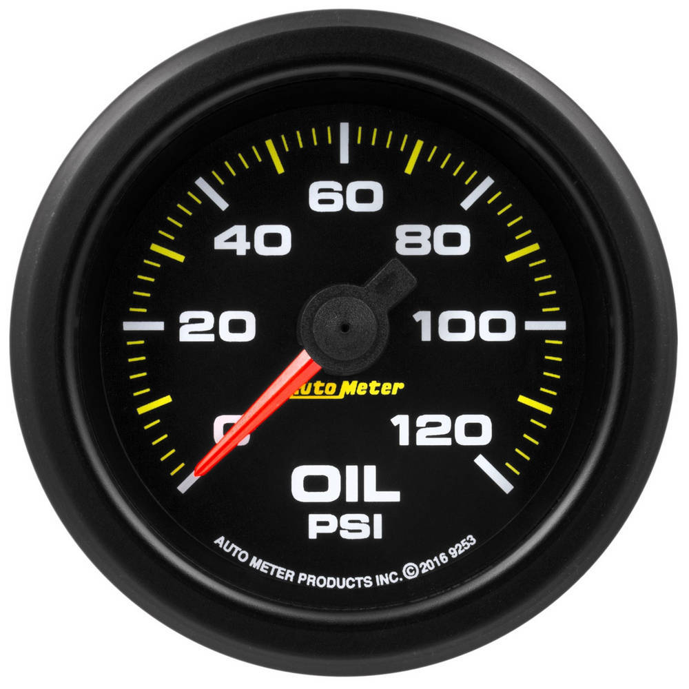 Autometer 9253 Oil Pressure Gauge 0-120 PSI with Stepper Motor and Black Face