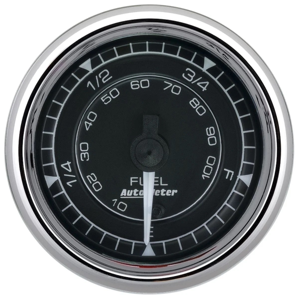 Autometer 9710 Chrono Series Fuel Level Gauge 0-280 Ohm Electric Analog Full Sweep 2-1/16 Inch Black Face