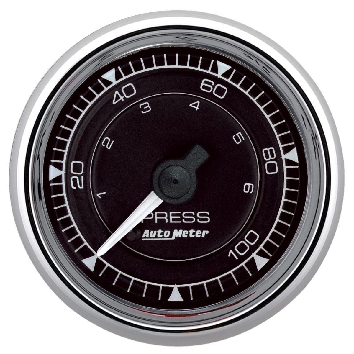 Autometer 9721 Chrono Series 2-1/16 Inch Mechanical Oil Pressure Gauge 0-100 PSI, Black Face