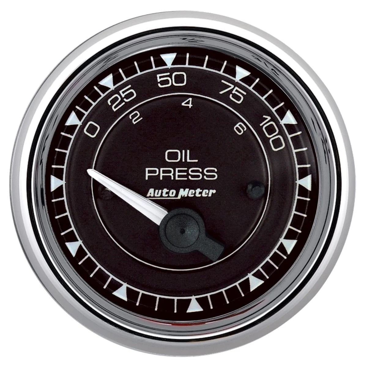 Autometer 9727 Chrono Series Mechanical Oil Pressure Gauge 0-100 PSI, 2-1/16 Inch Black Face